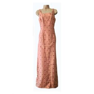 Nicole Miller Size 12 Formal Gown Peachy Pink Embroidered